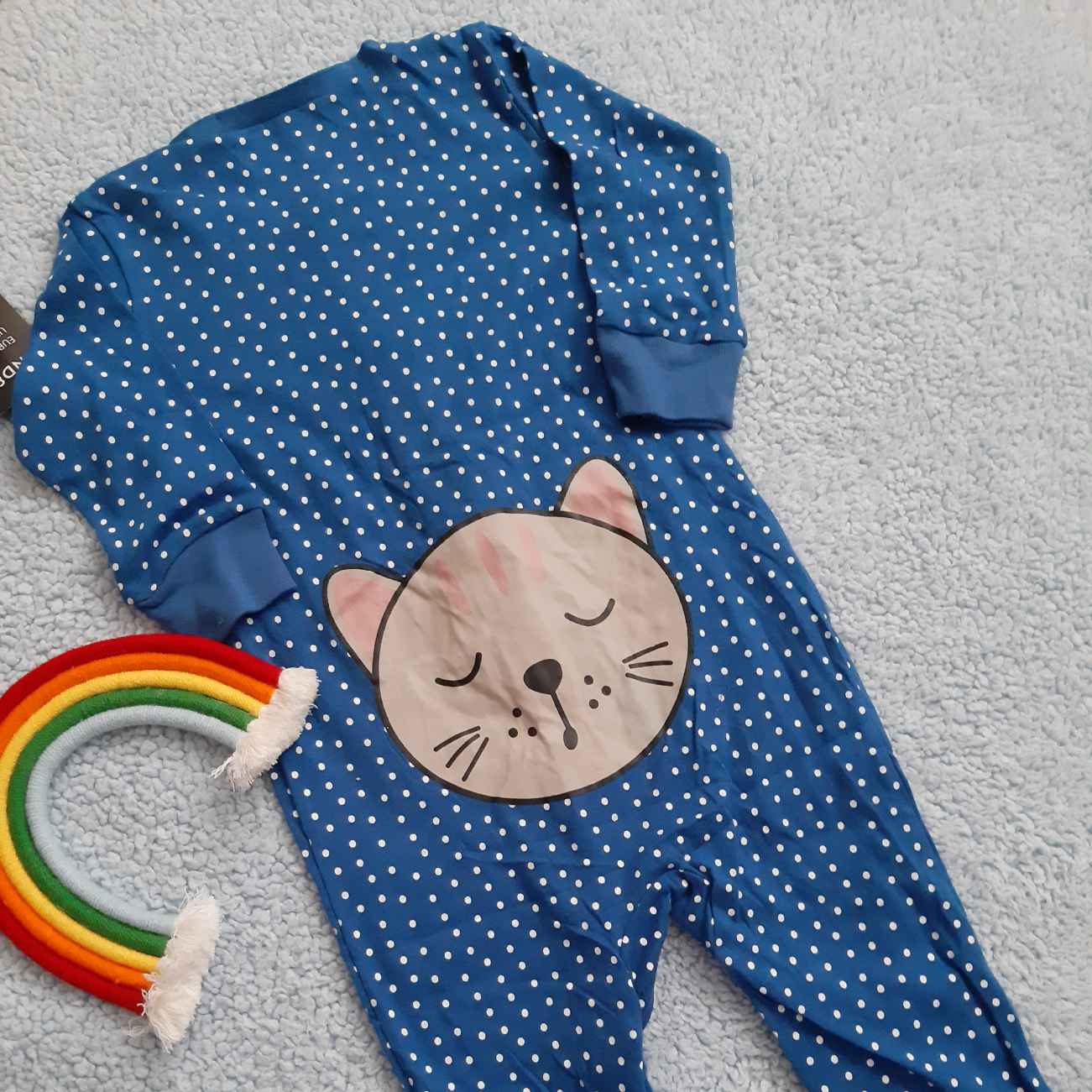 Baby Long Sleeve Jumpsuit with Dreamy Dots Ultra-Soft Polka Dot Romper
