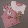 Baby T-shirt and Jumpsuit Set with Cute Rabbit Pattern