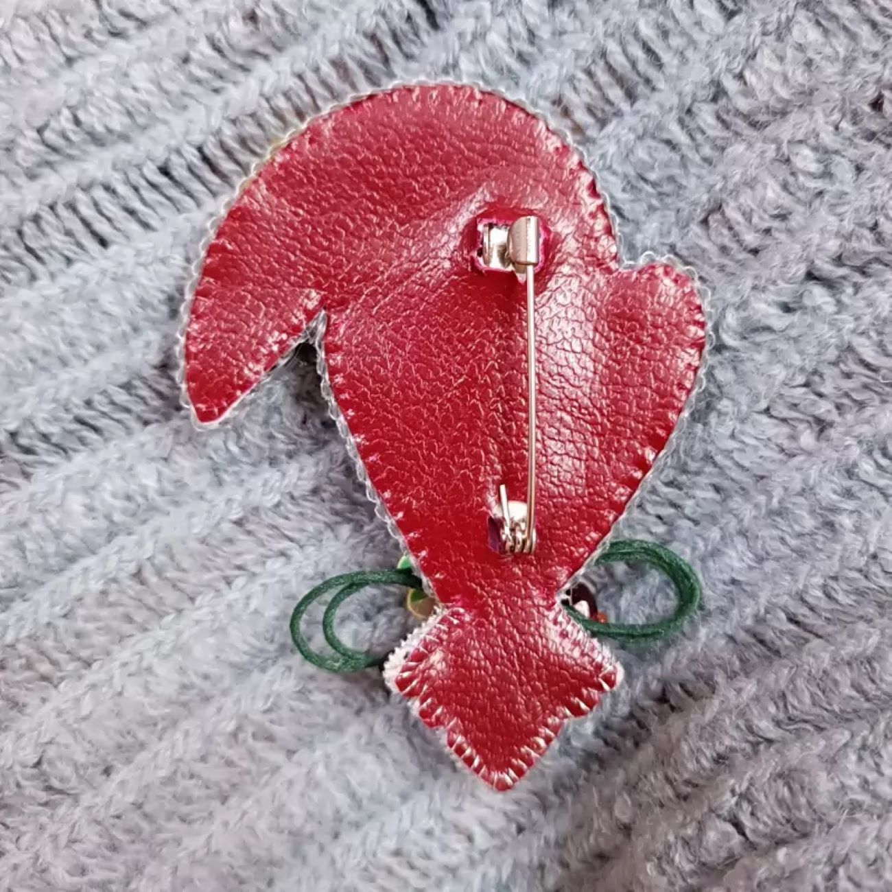 Beautiful Parrot Design Jewel-Embroidered Brooch, Handmade