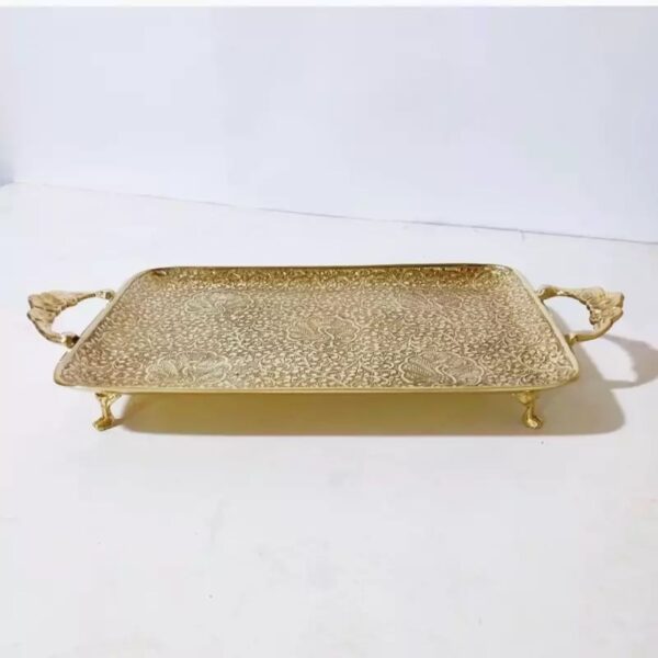 Brass Tray with Detailed Engraving Suitable for Everyday Use