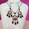 Bronze Jewelry Set Bohemian Bronze Dangle Earring and Necklace