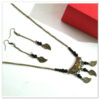 Bronze Jewelry Set - Bohemian Bronze Leaf and Bead Set