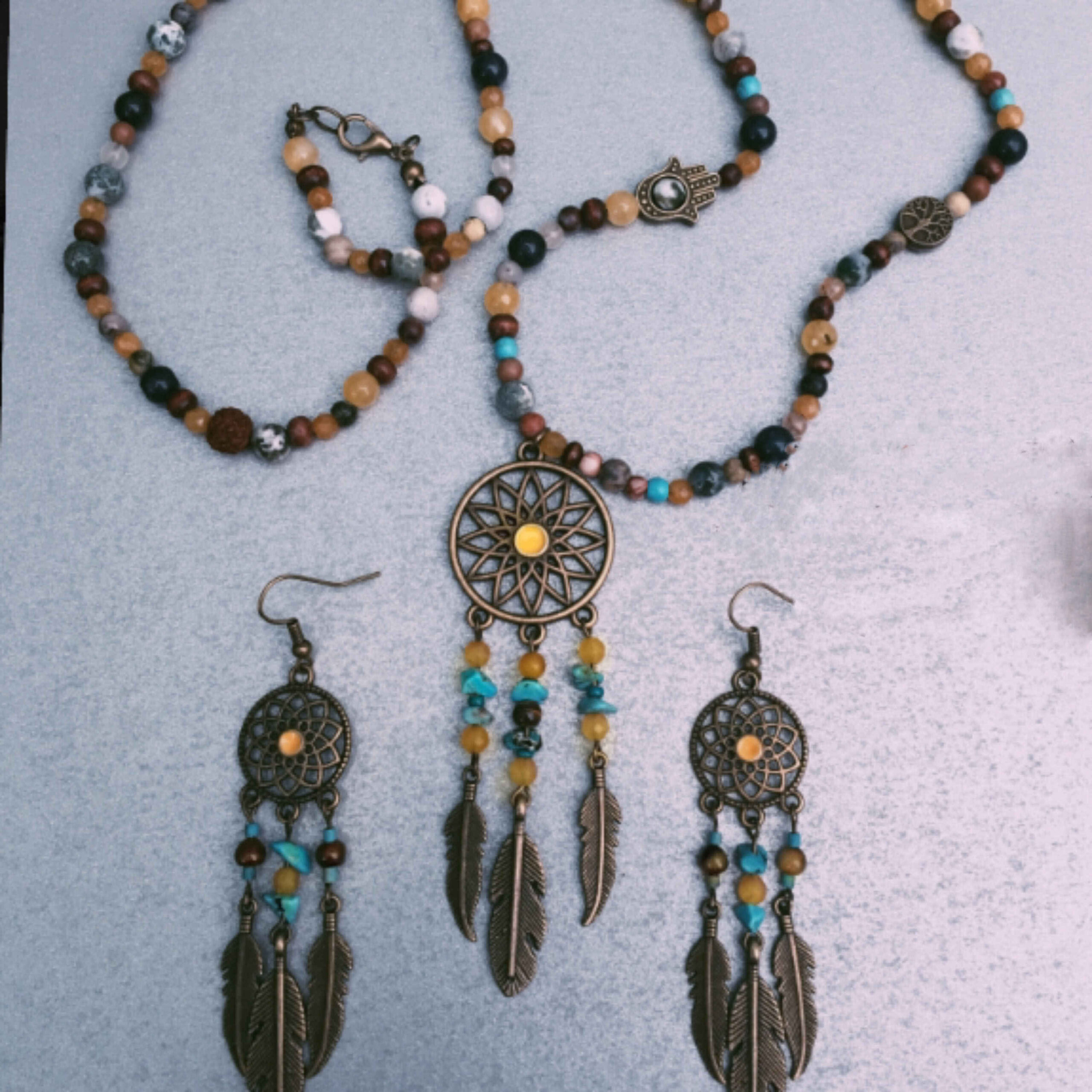 Bronze Jewelry Set  Dreamcatcher Delight Set
