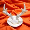 Ceramic Jewelry Holder, Ring Holder and Accessory Stand with Deer Antler Design