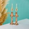 Copper Oil Lamp, A Beautiful Persian Traditional Light with khatamkari Style