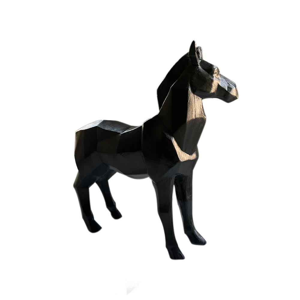 Cubist Horse Sculpture – Abstract Geometric Figurine