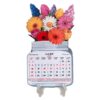 Desk Calendar for the Year 1404 with Stand - Flower Design