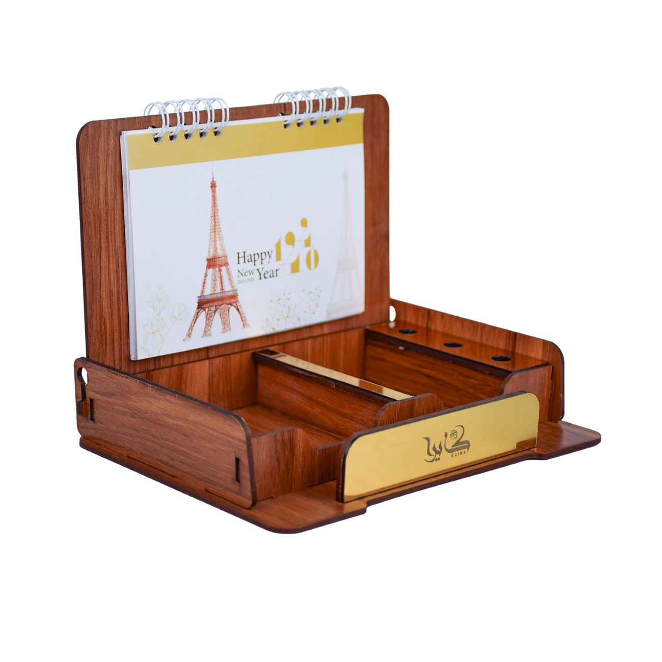 Desk Calendar for the Year 1404 with Wooden Organizer