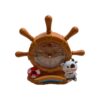Desk Clock with a Ship's wheel Model and Cow Design