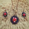 Embroidered Jewelry Set Include pair of Free Hair Clips