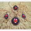 Embroidered Jewelry Set Include pair of Free Hair Clips