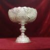 Engraved Brass Bowl with Silver Plating, Flower & Bird Design, Ideal for Serving