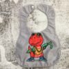 Baby Bib Gangster Dino Dinosaur Pattern with Snap Closure