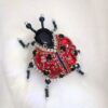 Hand Embroidered Brooch - Jewel Ladybug