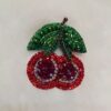 Hand-Embroidered Jewel Cherry Brooch - Unique Design