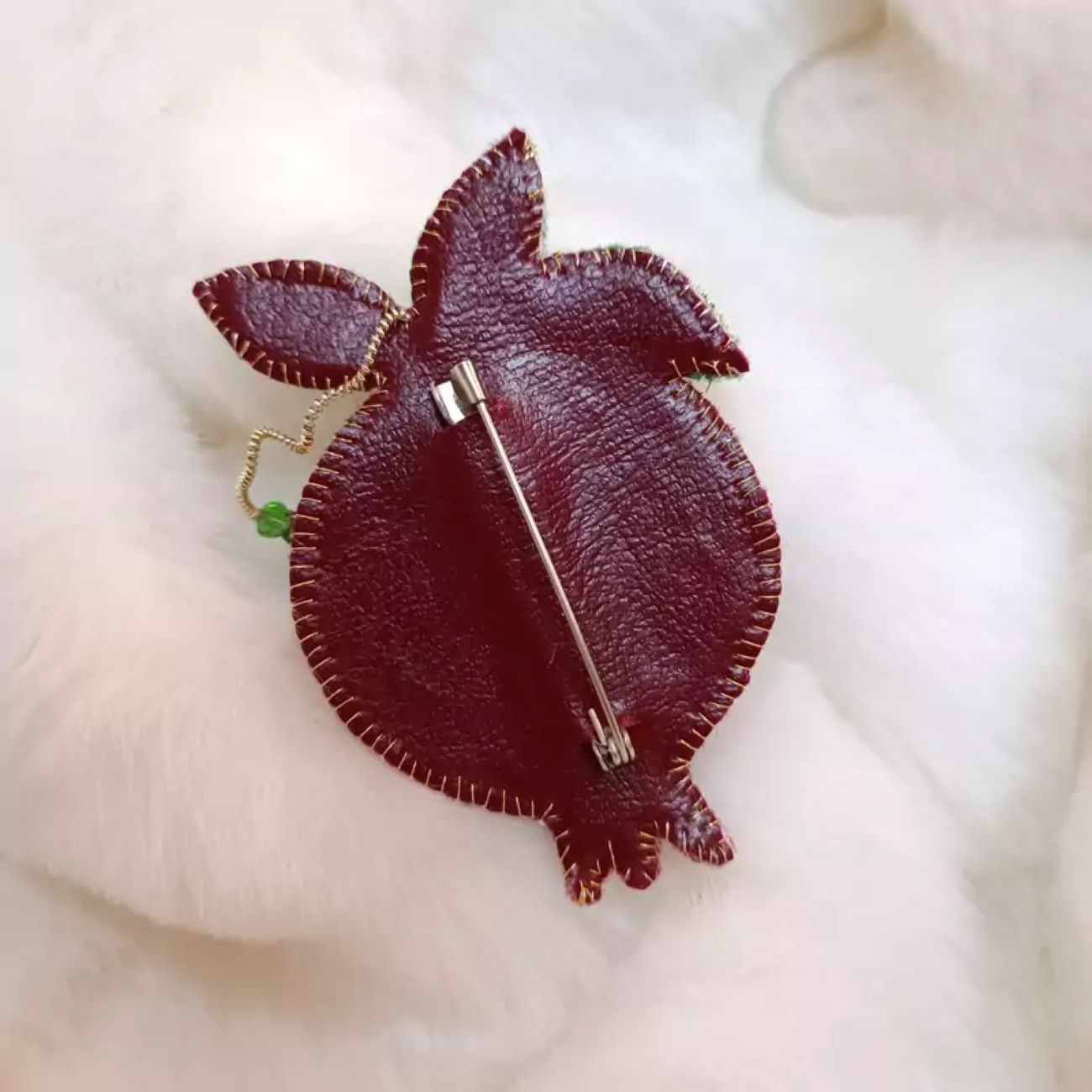 Hand-Embroidered Jewel Pomegranate Brooch – Unique Handcrafted