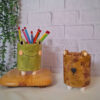 Handmade Ceramic Pot or Brush and Pencil Holder, Tedy & Frog Design