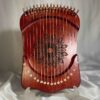 Harika 16-String Mahogany Lyre Harp Mandala Engraved Melody in a Rich Wood Tone