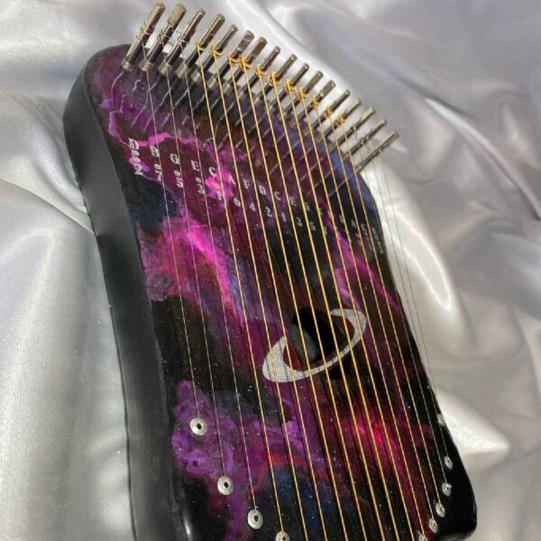 Harika Nebula Lyre Cosmic Harmony in a Handcrafted Masterpiece 20-String