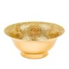 Intricate Brass Bowl with Tile Flower Pattern