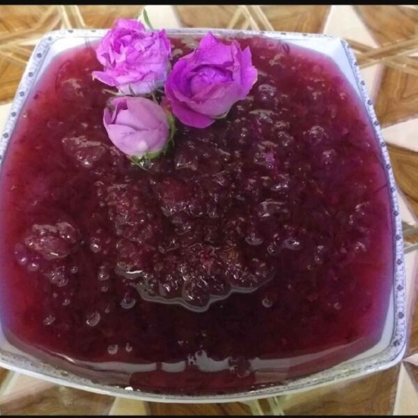Iranian Jam – Damask Rose 1000 Gram – Handmade with Saffron Flavor and Rice Flour