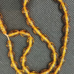 Islamic Amber Celine Rosary Crafted with 33 Prayer Bead Tasbih Glitter Pattern