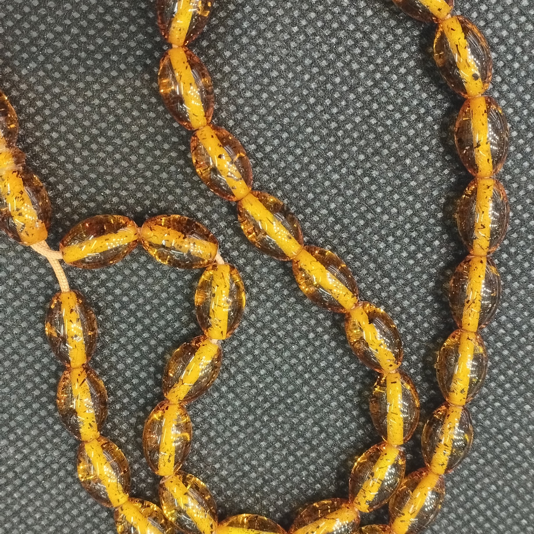 Islamic Amber Celine Rosary Crafted with 33 Prayer Bead Tasbih Glitter Pattern