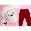 Long Sleeve Shirt Cotton Layette Set with Cute Sheep Pattern (3 Pcs)
