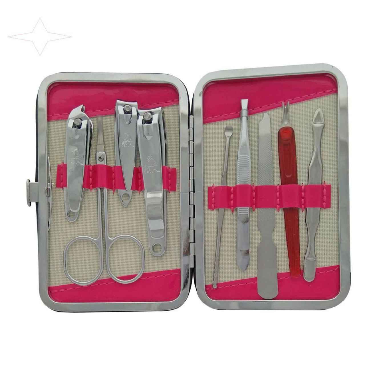 Manicure and Pedicure Set Pink 9-Piece