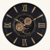 Metal Gear Wall Clock – Steampunk Mechanical Rotating Design