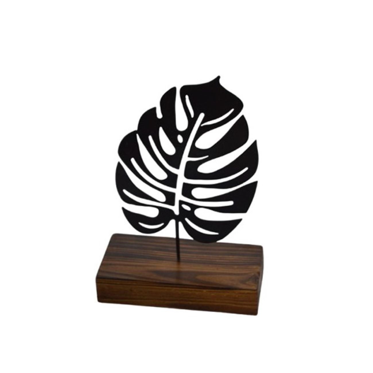Metal Minimalist Sculpture – Abstract Leaf Design Artwork