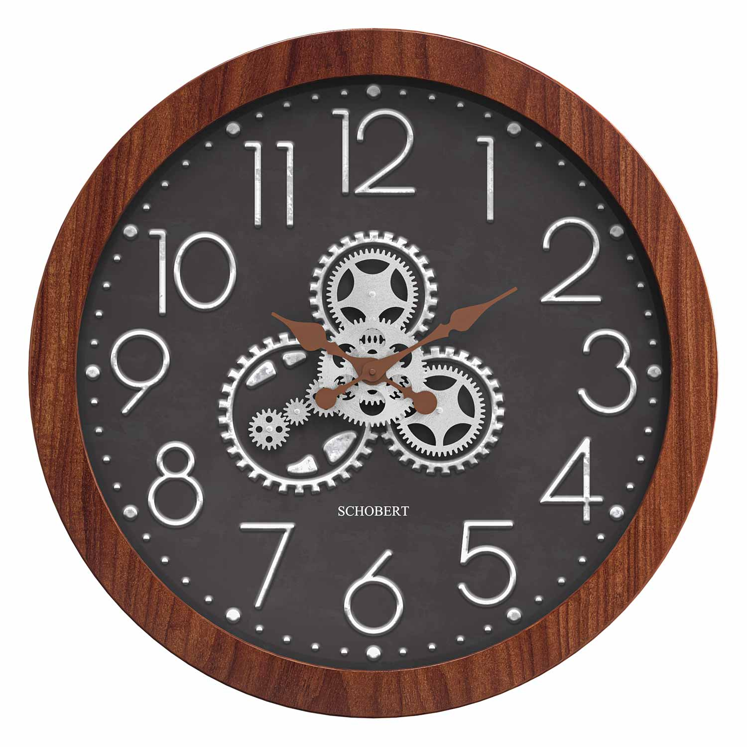 Moving Gear Wall Clock – Wooden Steampunk Mechanical Timepiece - ShopiPersia, image size:1500x1500