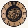 Moving Gear Wall Clock – Steampunk Metal Industrial Decor