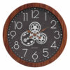 Moving Gear Wall Clock – Wooden Steampunk Mechanical Timepiece