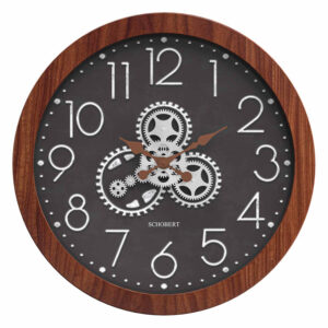 Moving Gear Wall Clock –  Wooden Steampunk Mechanical Timepiece