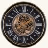 Moving Metal Gear Wall Clock with Roman Numerals