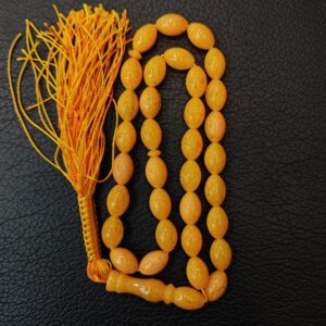 Natural Amber Tasbih – Lemon Fragrance Rosary with 33 Prayer Bead Tasbih