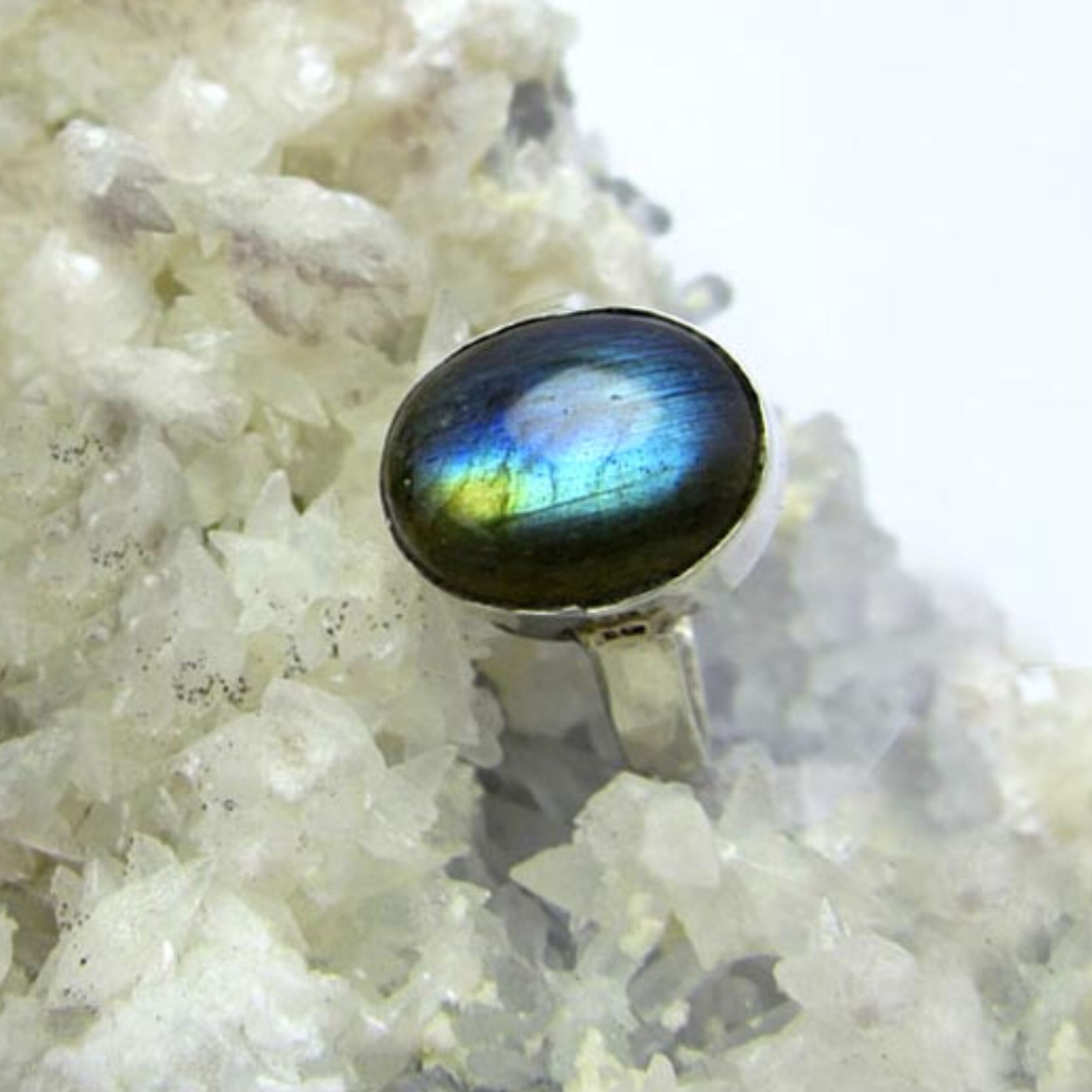 Persian Labradorite Silver Ring with Labradorite for Women