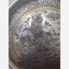 Persian Tin-coated Brass Tray with Detailed Engraving and Traditional Craftsmanship