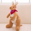 Plush Kangaroo and Baby Doll, 30 Cm in Height