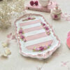 Polyresin Tray - Delicate Floral & Scalloped Edge Design