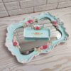 Polyresin Tray - Ornate Accents & Mirror Finish Blue