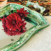 Polyresin Tray - Ornate Accents & Mirror Finish Green