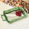 Polyresin Tray - Ornate Accents & Mirror Finish Green