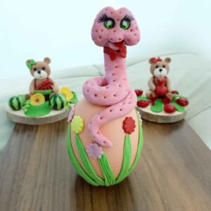 Pottery Doll – Perfect for Nowruz and Haft-Sin Celebration with Snake Design (Set of 2)