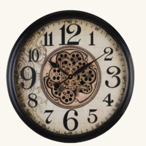 Rotating Gear Wall Clock – Industrial Vintage Timepiece