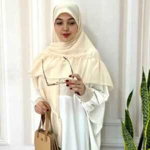 Scarf for Women – Gathered Design Milky