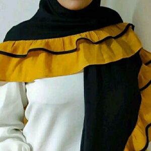 Scarf for Women – Scarf with Piped Edges Gathered Design