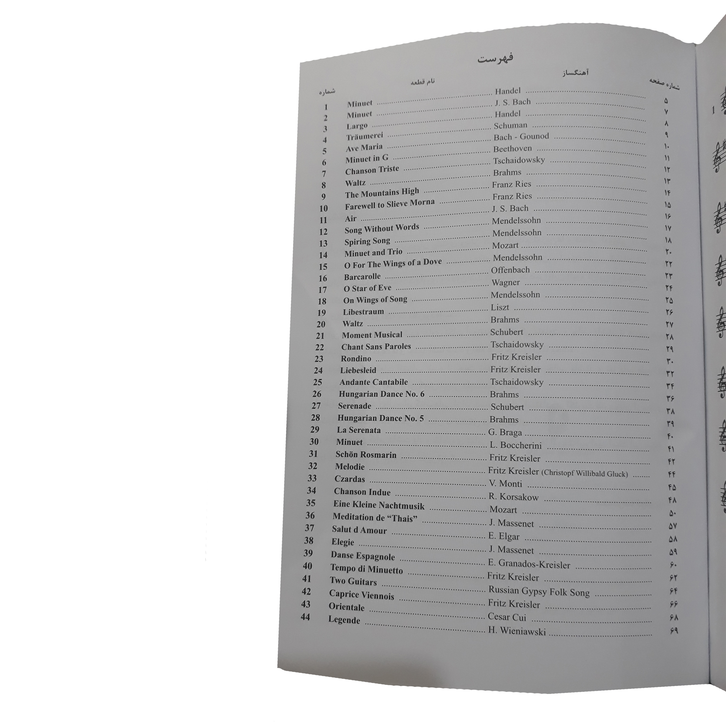 Selected Classical Pieces for Violin by Mohammad Reza Gorgin Zadeh (Farsi)