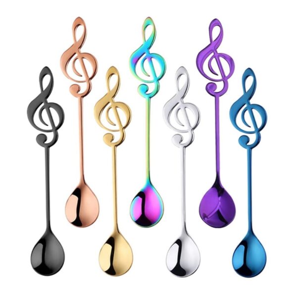 Tea Spoon Set – Musiacal Style Colorful Design 7 Pcs